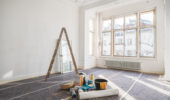 renovation concept - room in old building during restoration -